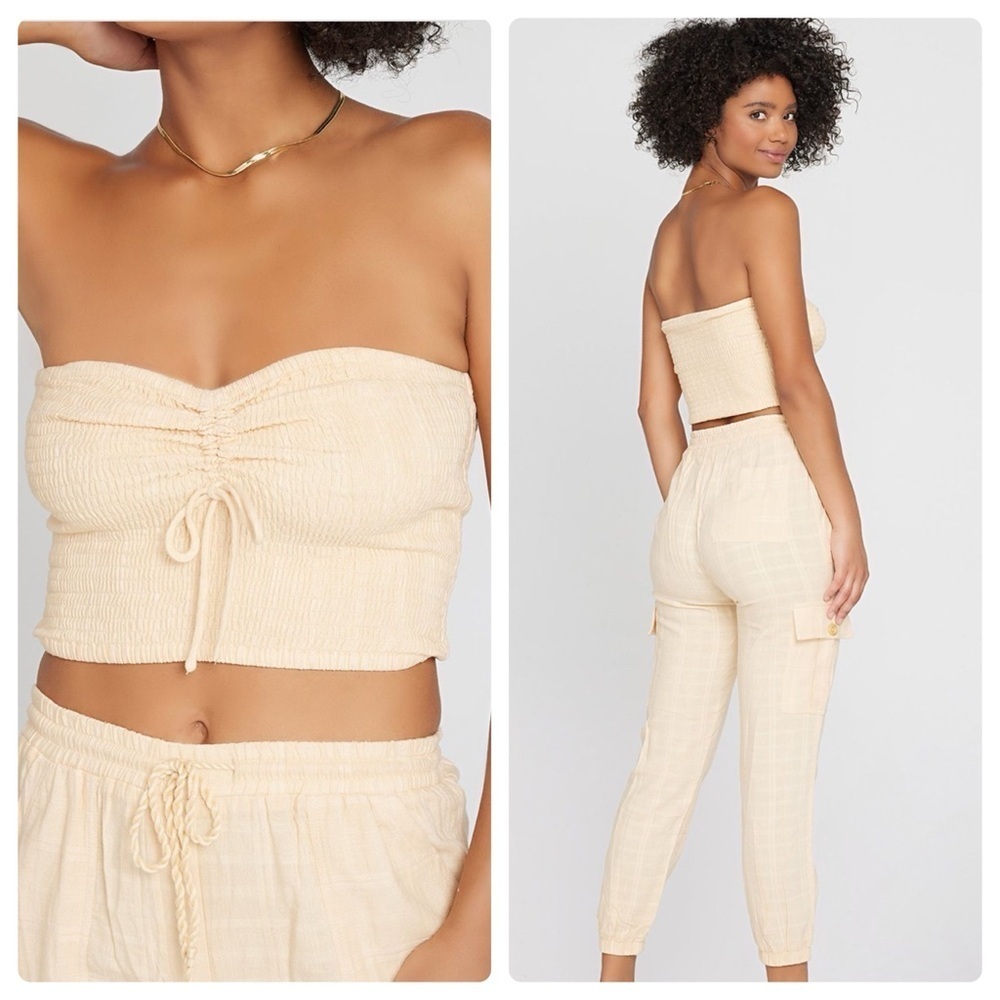 L*Space | Cottagecore Coastal Cowgirl Smocked Tahiti Tube Top In Melon | S - Picture 3 of 12